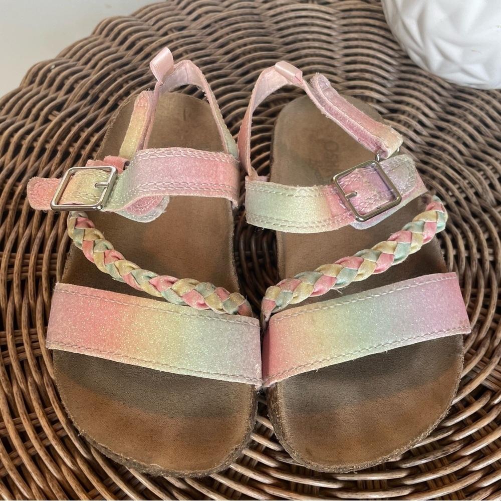 Oshkosh Girl Rainbow glitter sandals size 10m